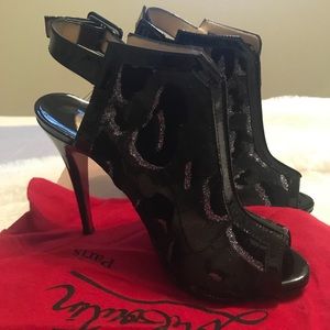 Christian Louboutin Catchiste 120/patent/lace.